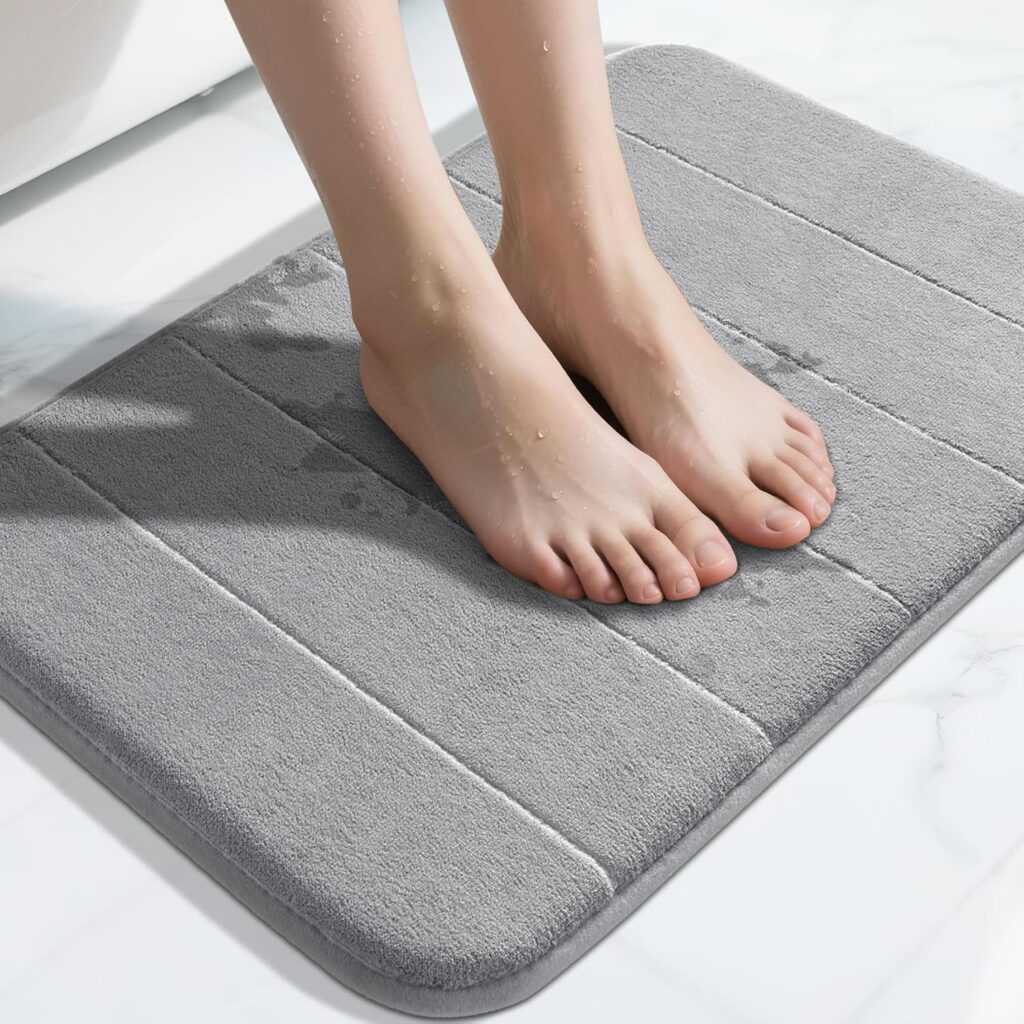 Yimobra Memory Foam Bath Mat Rug (24 x 17, Grey)