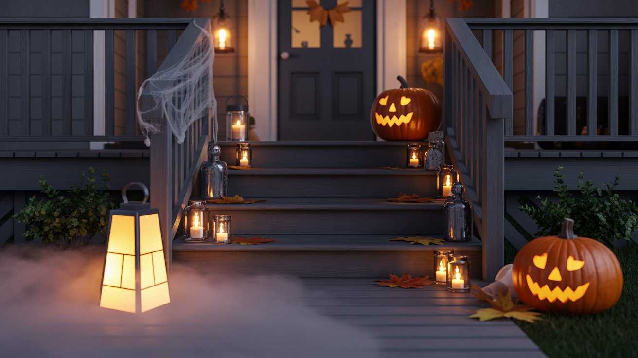 Spooky Porch Decor Ideas with Halloween Lanterns