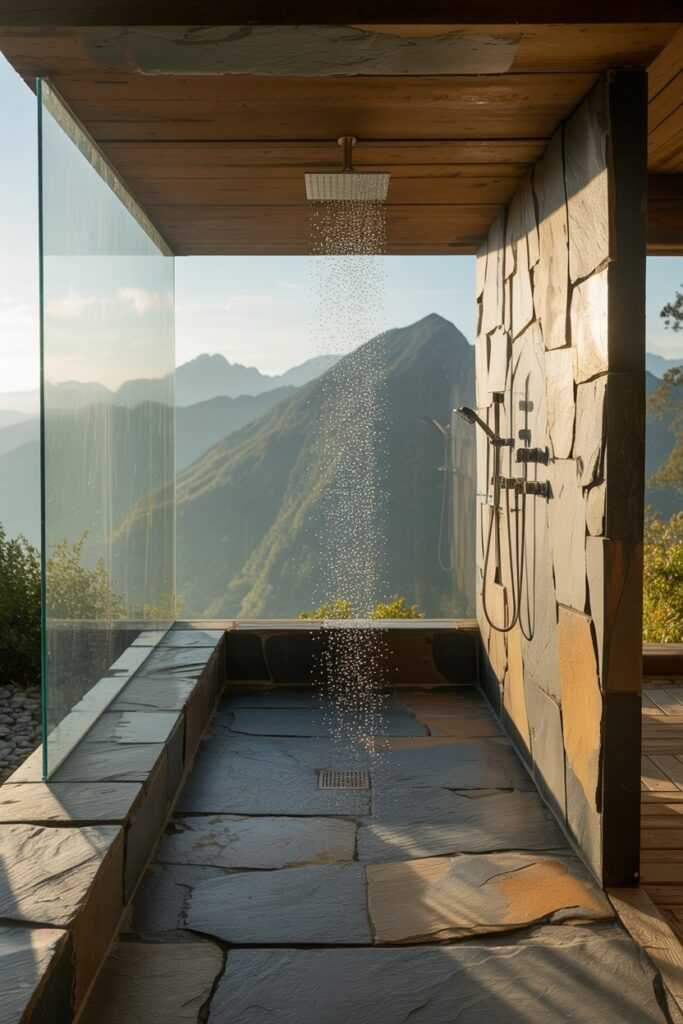 Walk-In Shower with a View