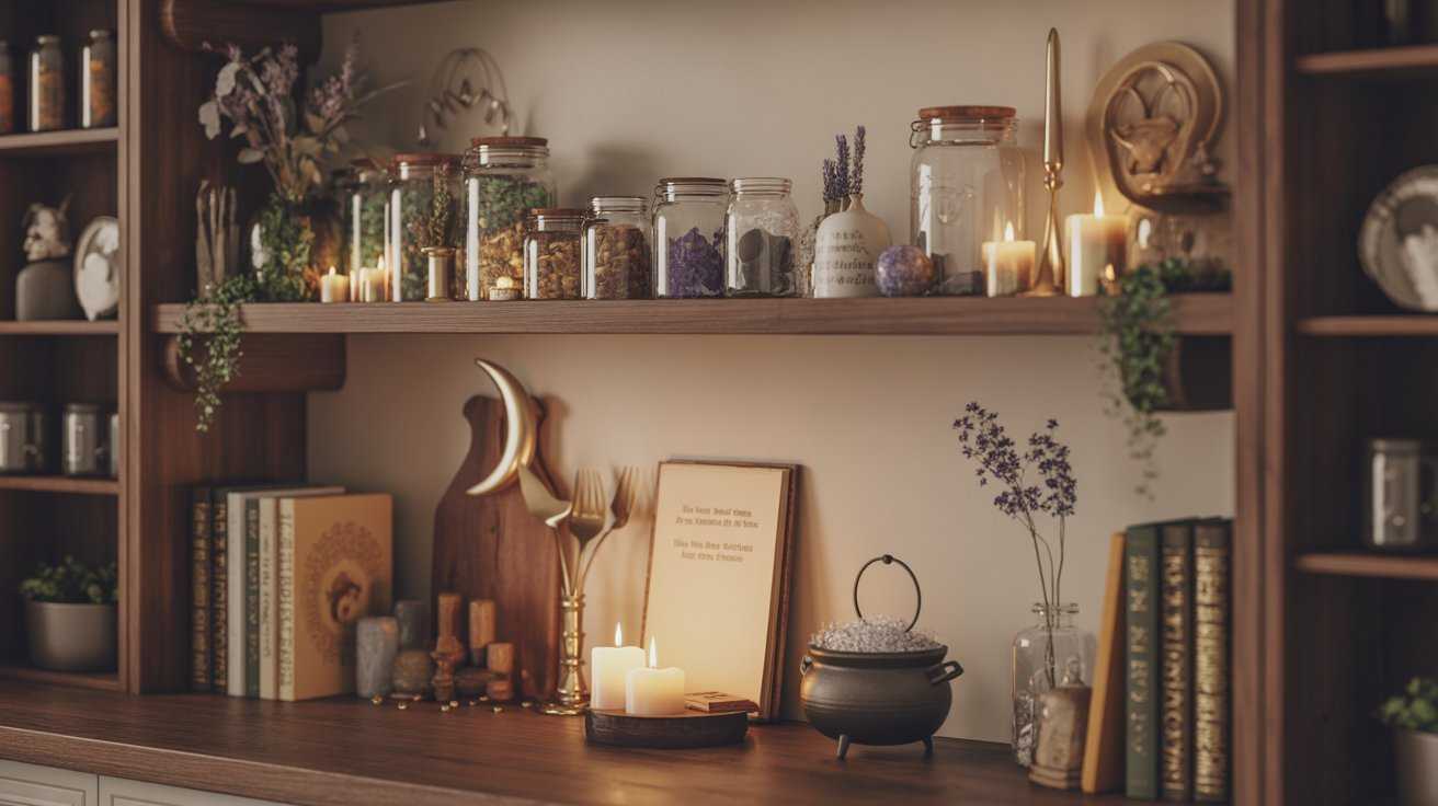 Witchy Kitchen Shelf Decorations for a Magical Home