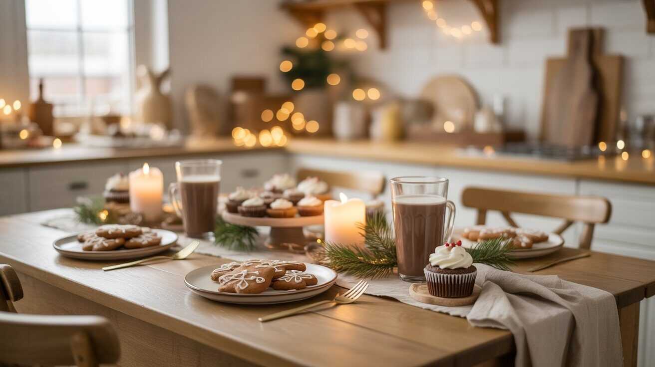 Cozy Rustic Dessert Table with Gingerbread