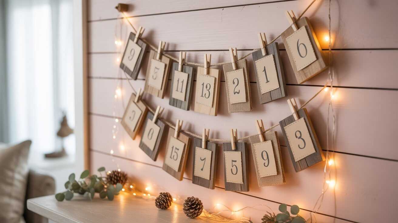 DIY Farmhouse Advent Calendar Wall Display Idea