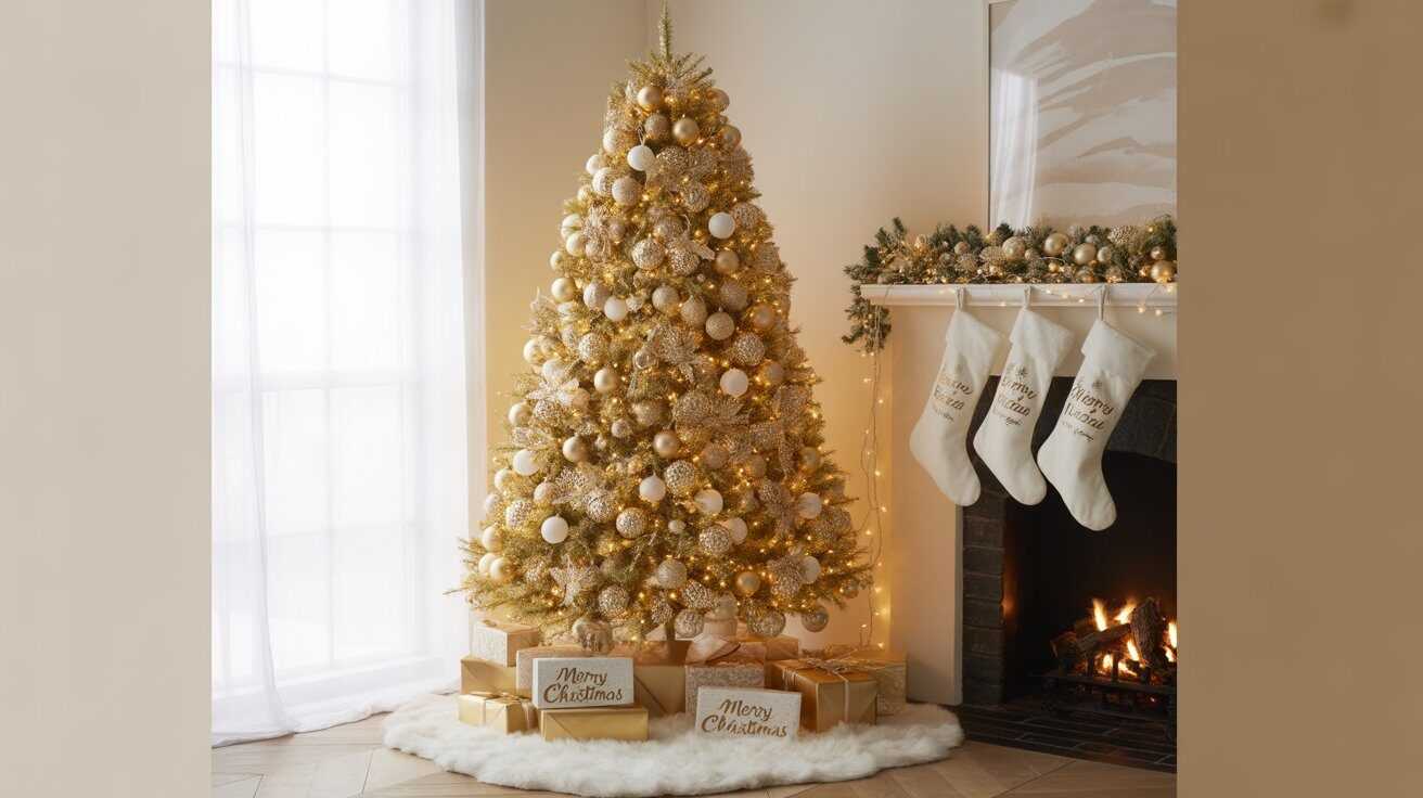 Elegant Gold and White Christmas Tree Décor Ideas