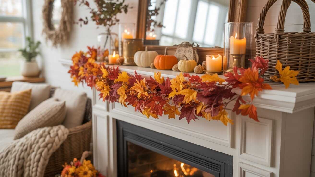 Fall Leaf Garland for Mantel Decor
