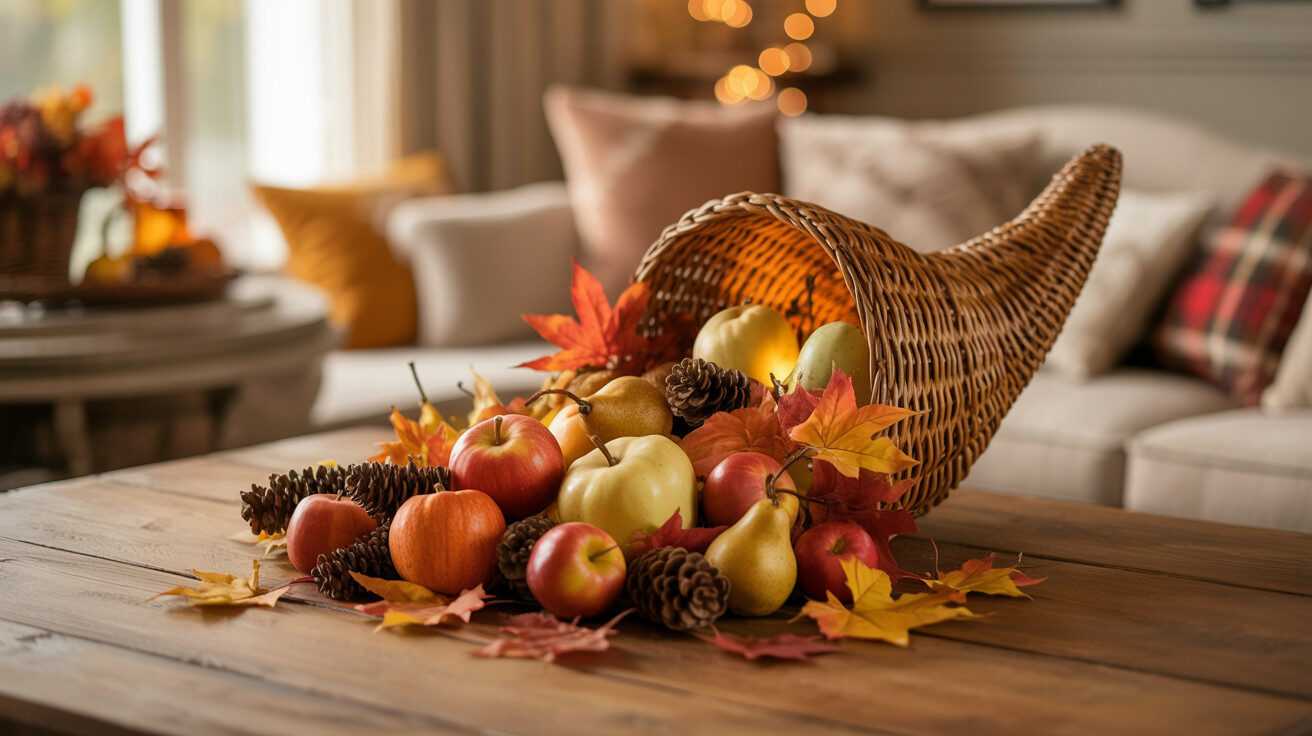 Glow-Filled Cornucopia Centerpiece for Cozy Autumn