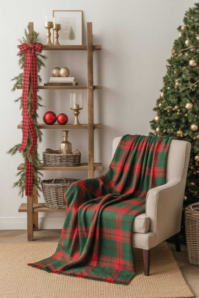 Mixing Plaid with Other Christmas Decor