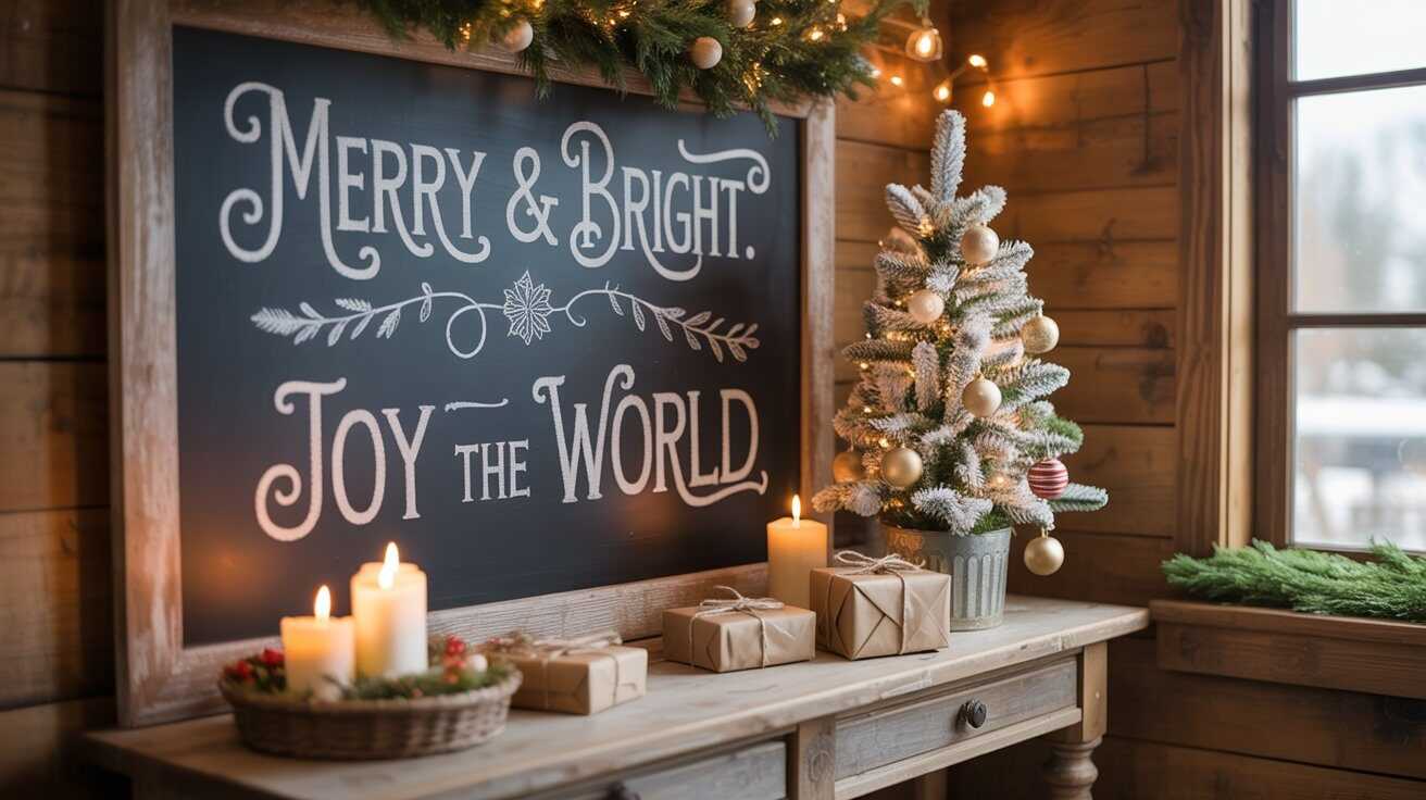Rustic Christmas Chalkboard Wall Quotes