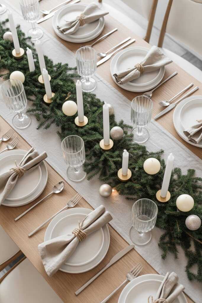 Scandinavian-Inspired Christmas Table Setting