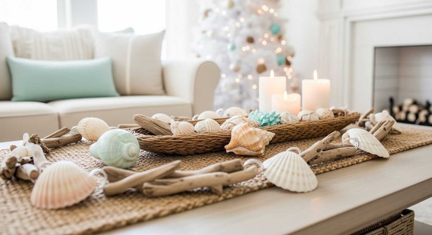 Beach-Inspired Holiday Décor with Seashell Accents