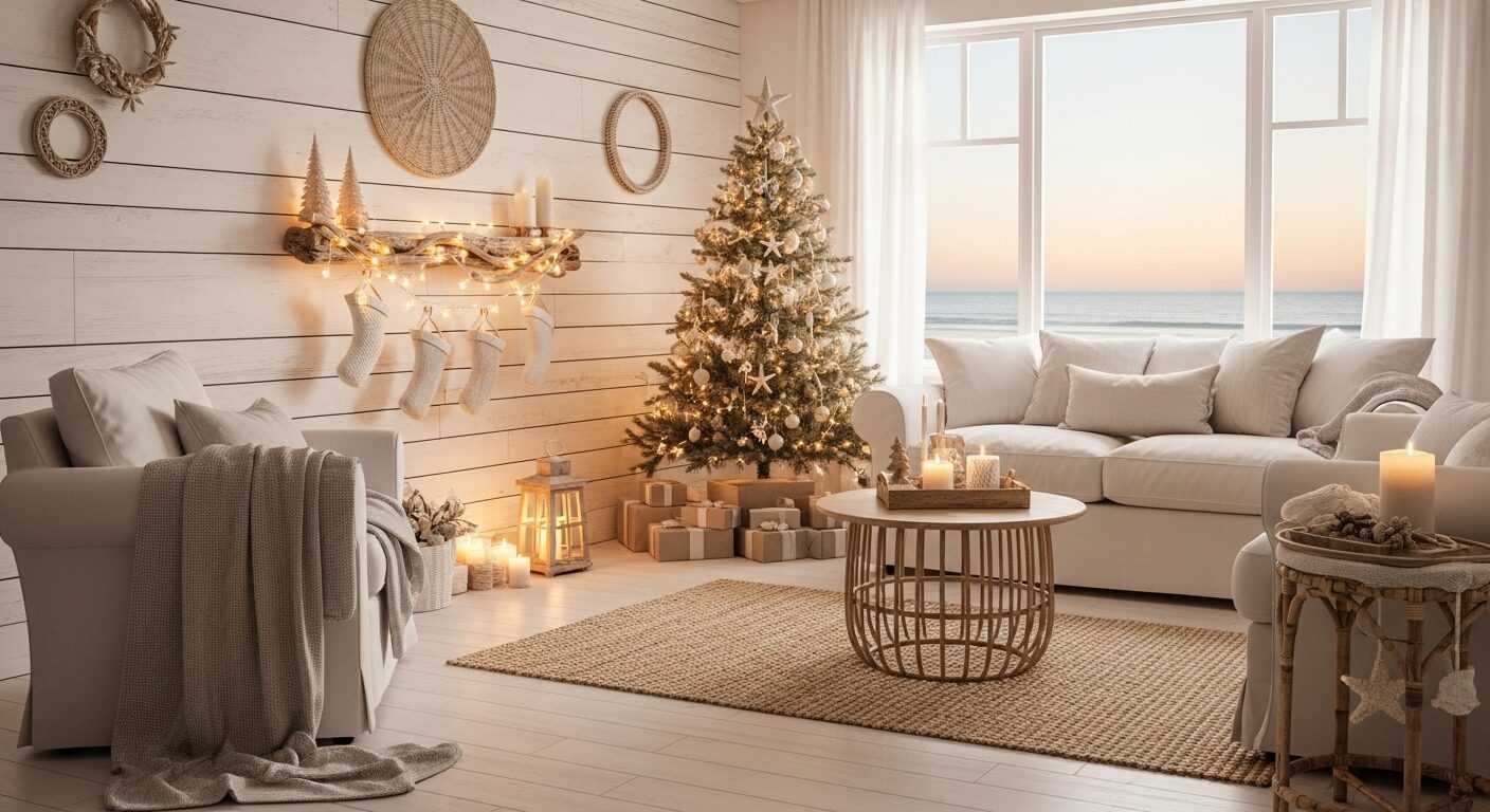 Coastal Christmas Lights for a Relaxed, Beach-Style Interior