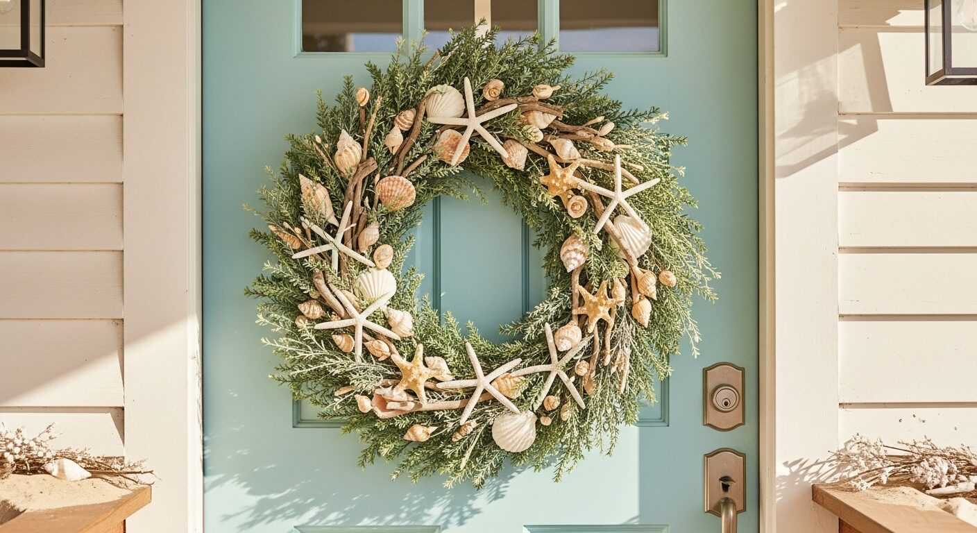Coastal Wreaths for a Beachy Holiday Front Door