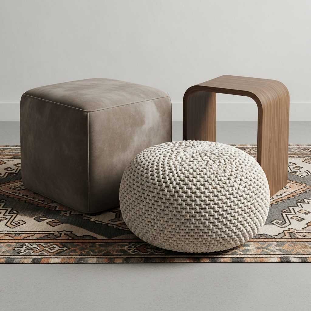 Comparing Boho Knit Poufs with Other Winter Lounging Options