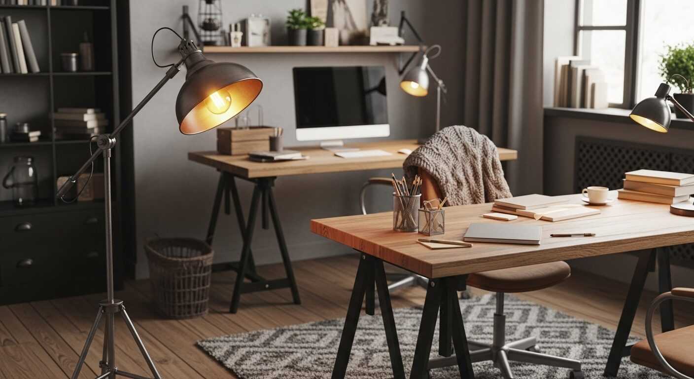 Cozy Industrial Floor Lamps for Your Winter Home Office