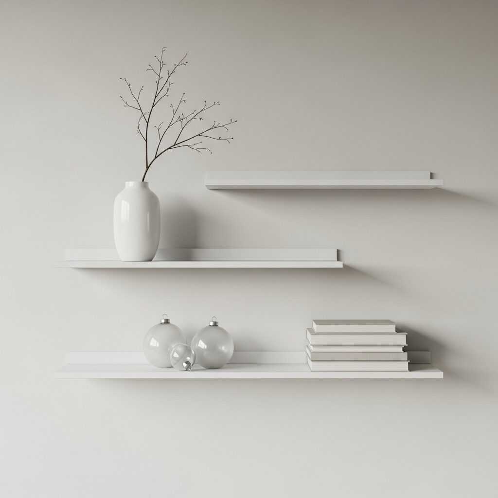 Floating Shelves Perfect for Minimalist Christmas Walls