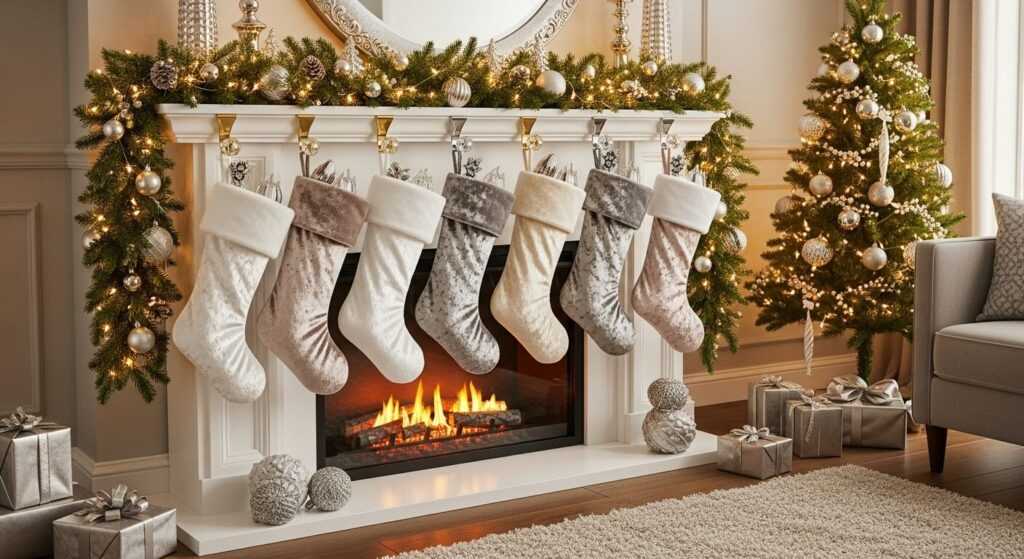 Glam Stocking Holders for a Stunning Christmas Mantel