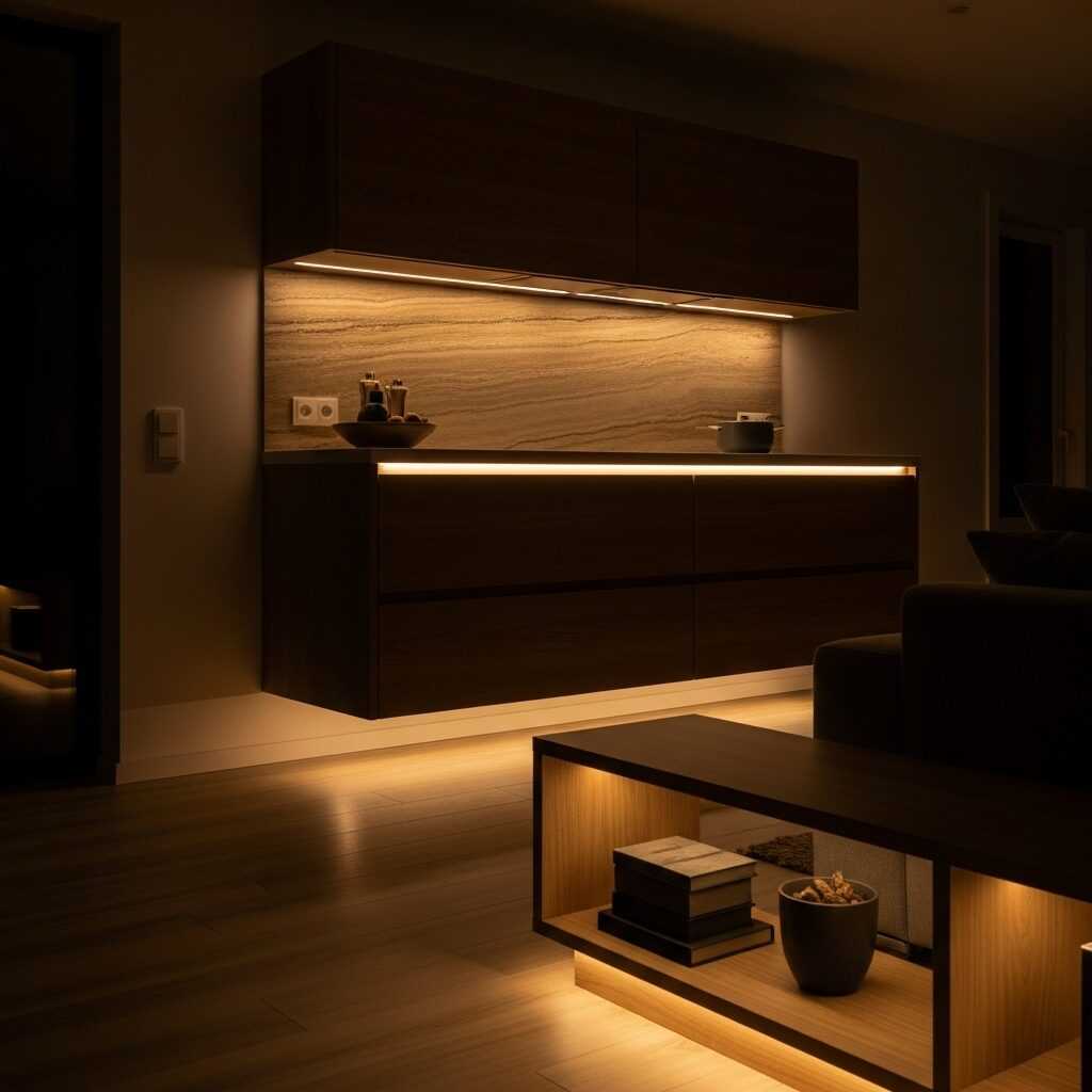 Integrate LED Strips for Subtle Festive Glow