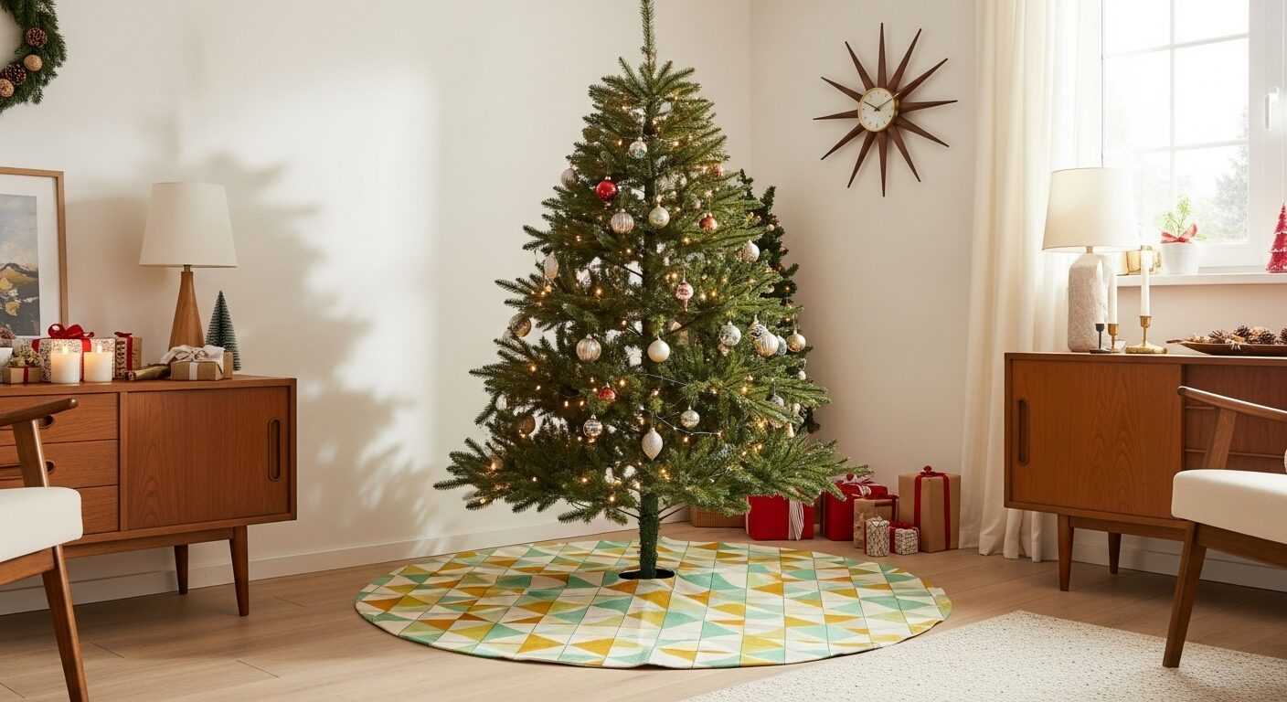Mid-Century Modern Christmas Tree Skirt for Retro Charm