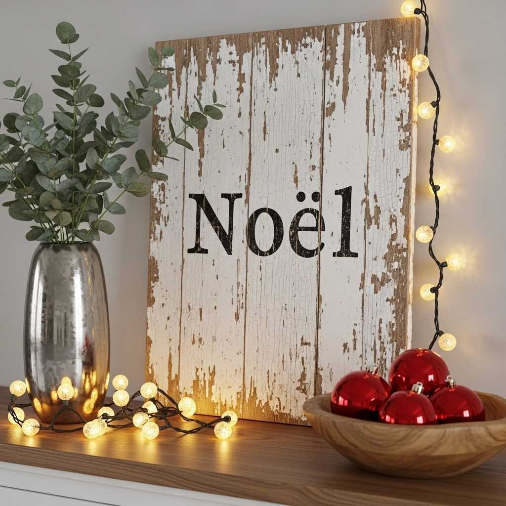 Mixing Rustic Signs with Other Christmas Decor