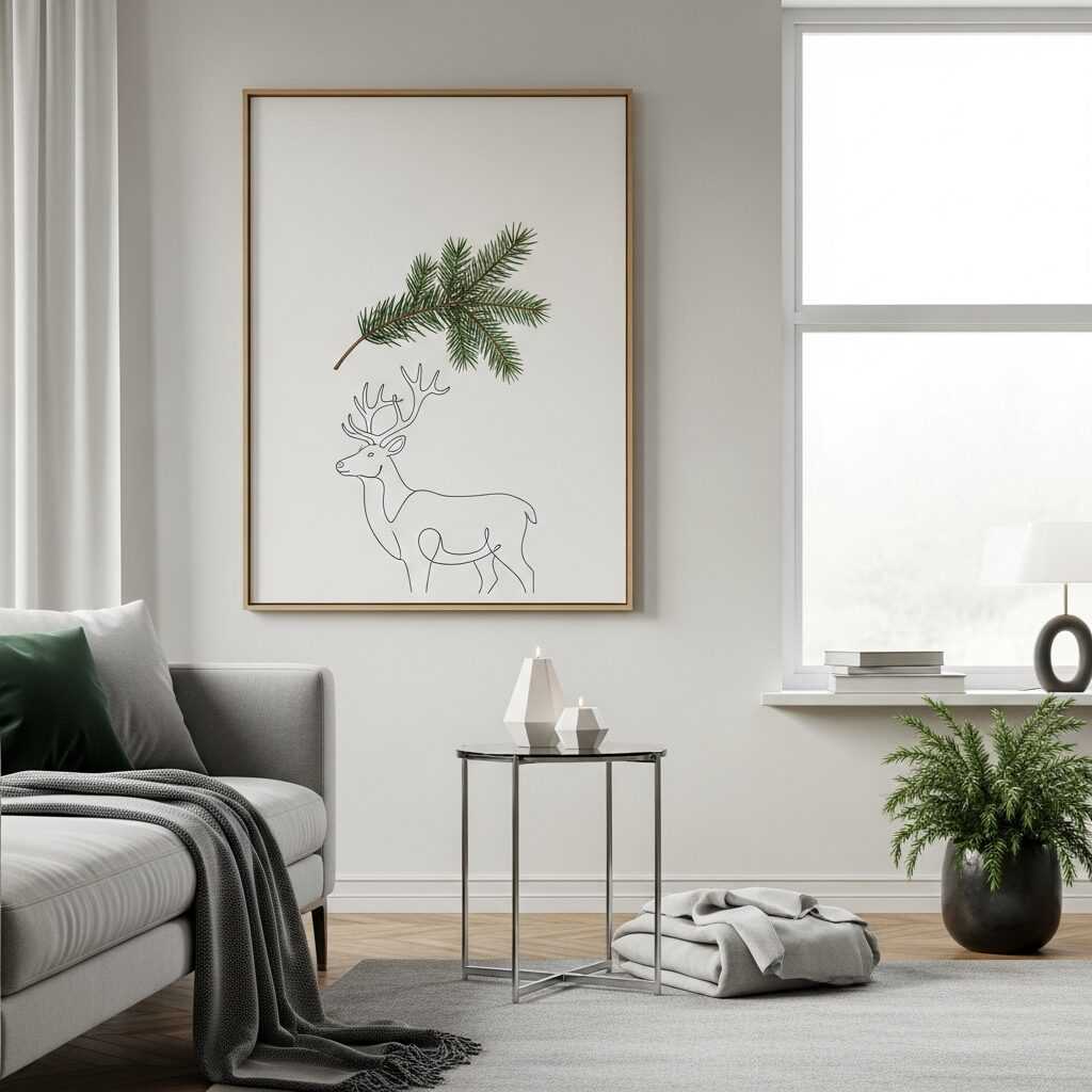 Modern Minimalist Christmas Wall Art for Chic Holiday Decor