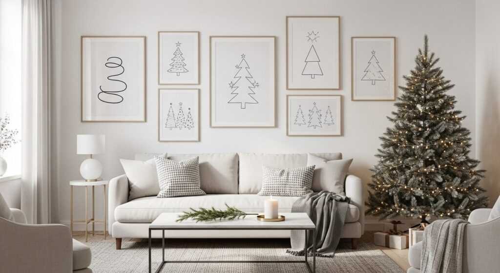 Modern Minimalist Christmas Wall Art for Chic Holiday Decor
