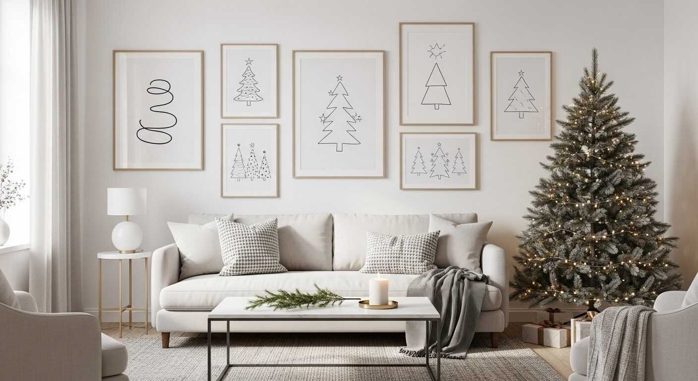 Modern Minimalist Christmas Wall Art for Chic Holiday Decor