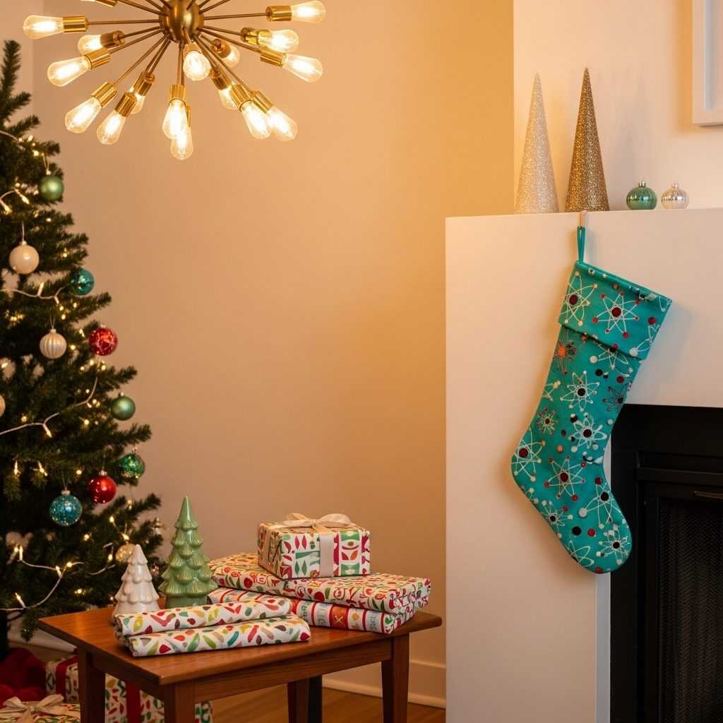 Pairing Mid Century Stockings with Other Holiday Decor