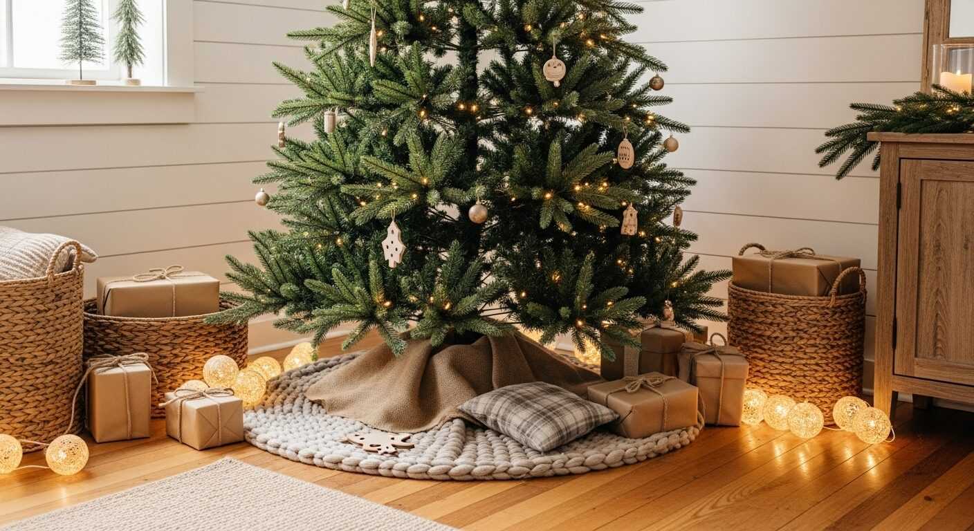 Rustic Farmhouse Christmas Tree Skirt Ideas