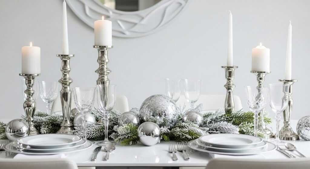 Sparkling Silver Decor for a Chic Winter Table