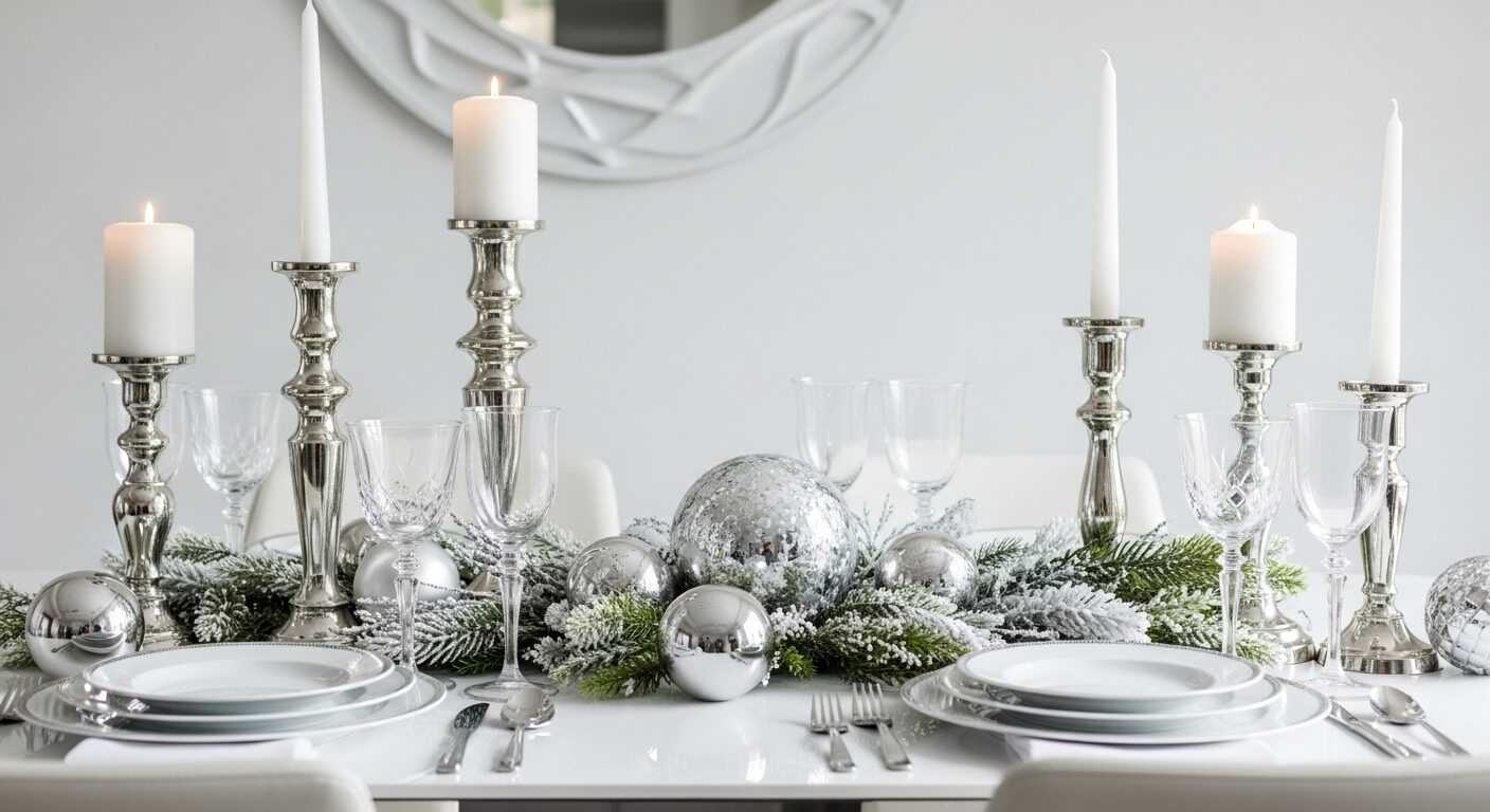 Sparkling Silver Decor for a Chic Winter Table