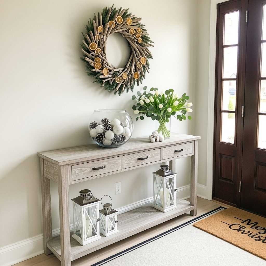 Style a Coastal Holiday Entryway
