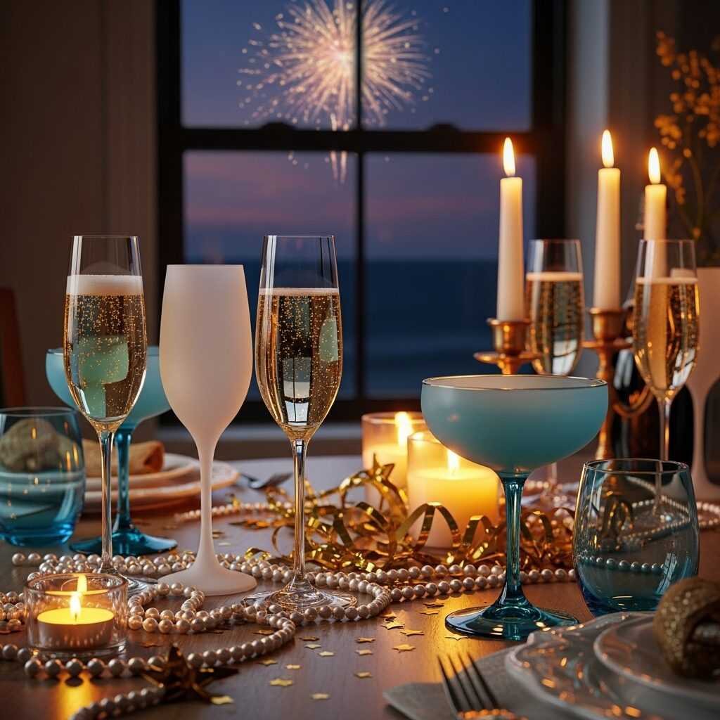 Styling Coastal Glassware for a New Year’s Theme