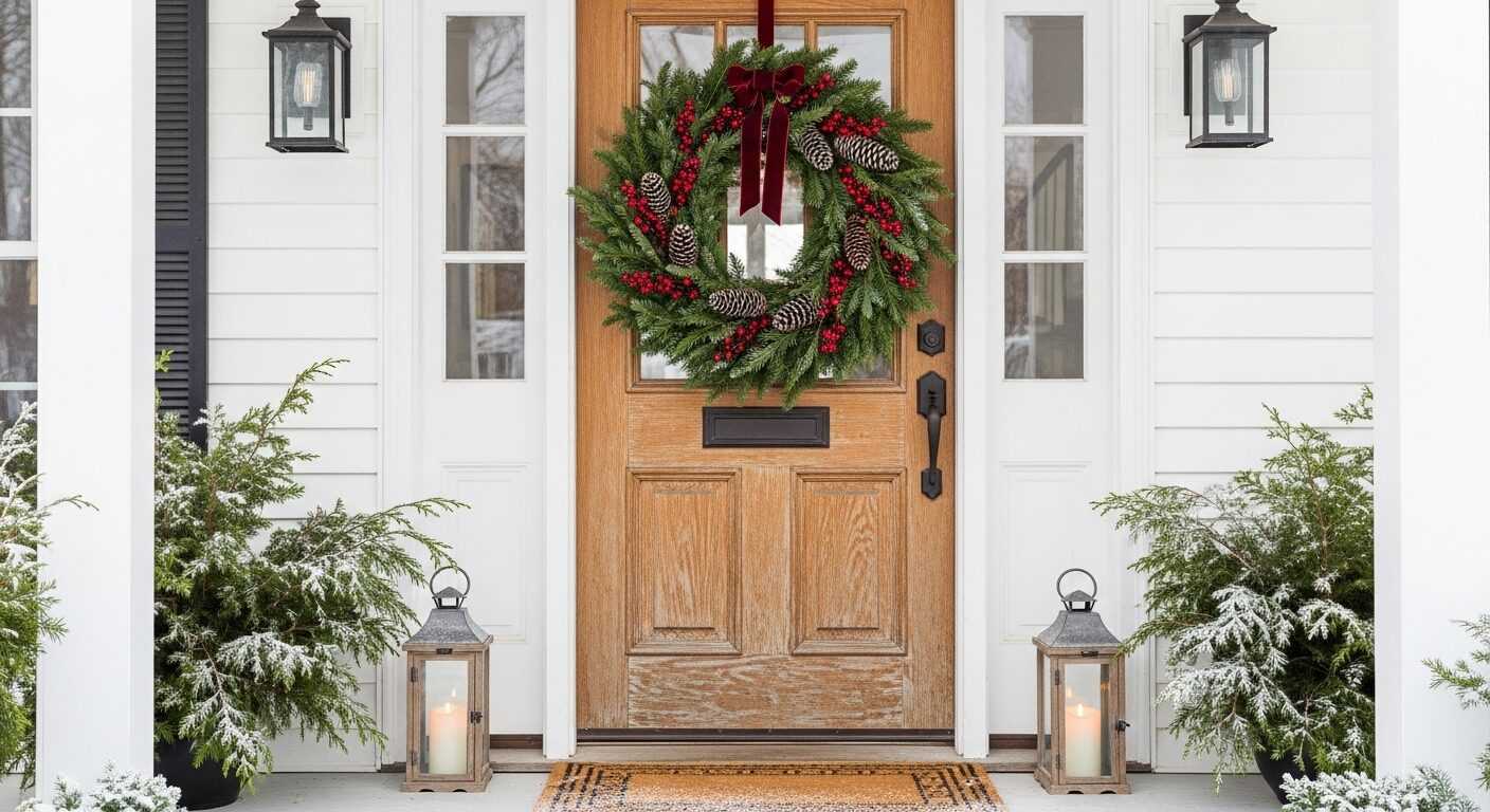 Traditional Winter Wreaths for a Classic Entryway