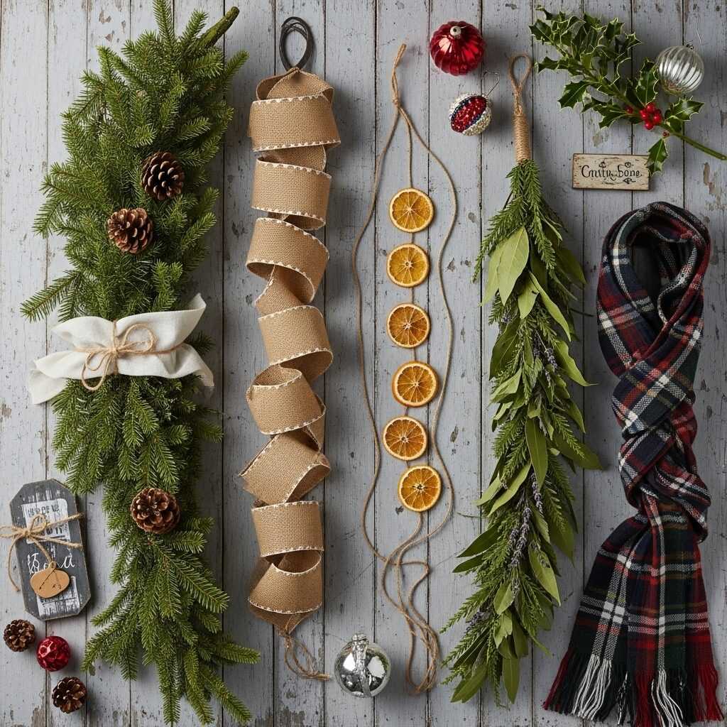 Types of Rustic Farmhouse Christmas Garlands