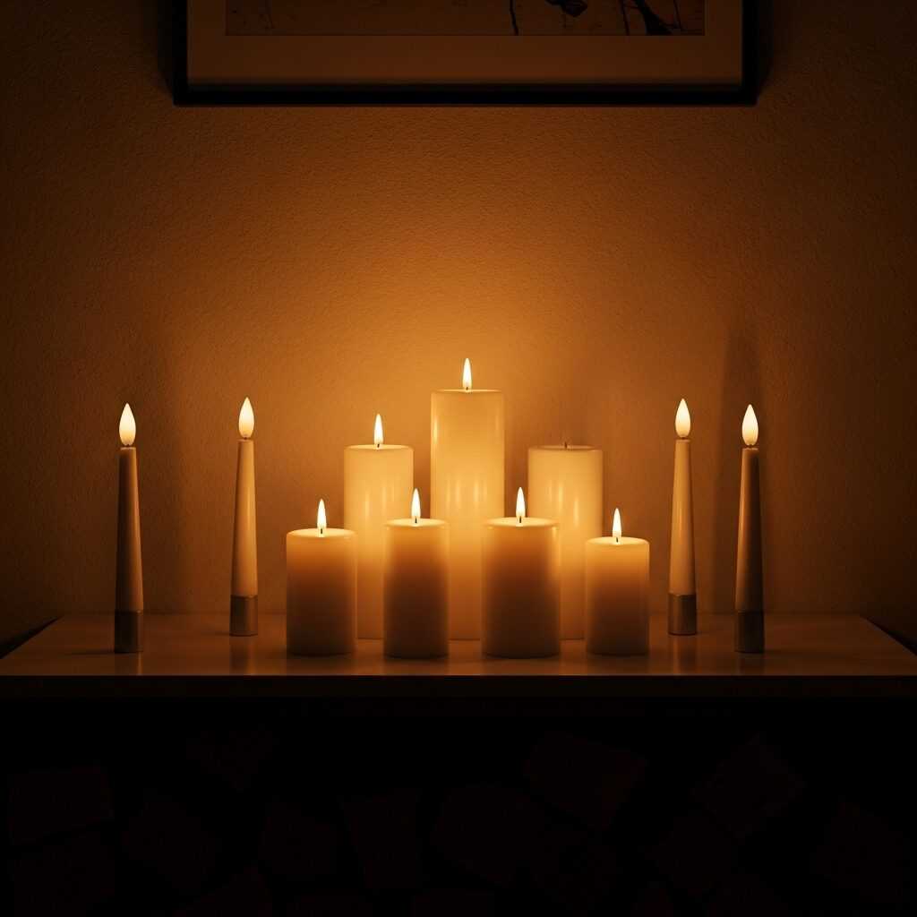 Use Candles and LED Candles to Create a Cozy Festive Glow