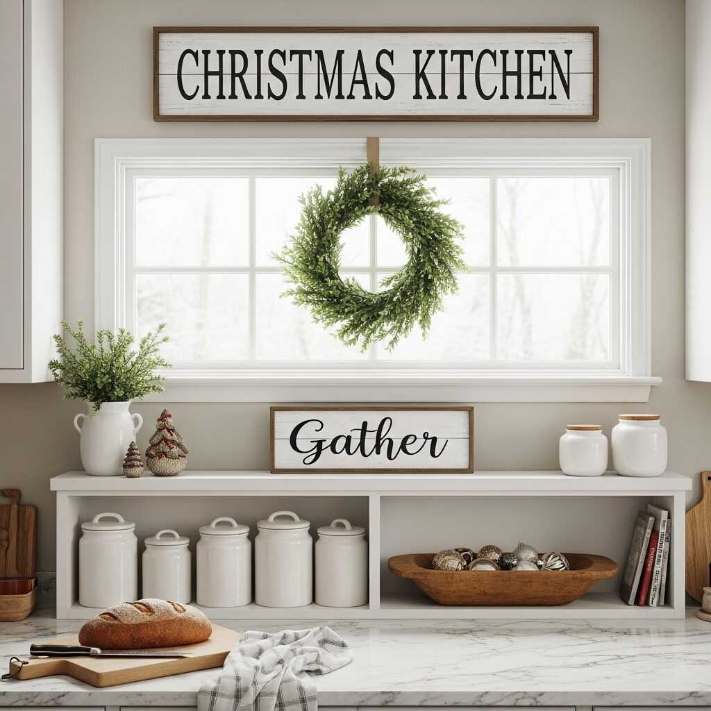Where to Place Rustic Signs in a Christmas Kitchen
