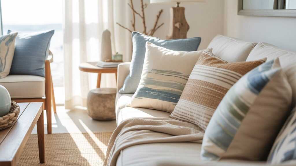 Coastal Throw Pillows for a Fresh New Year Living Room