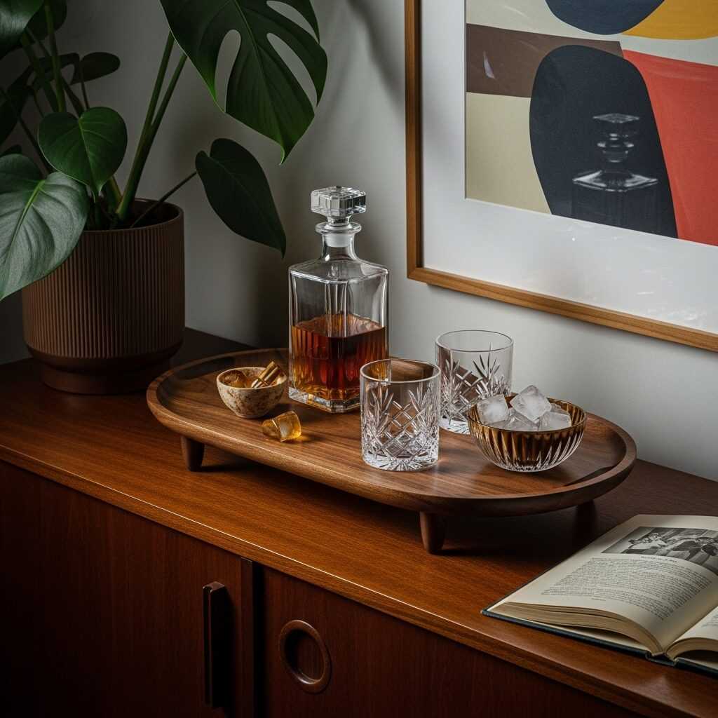 Creative Ways To Style Mid Century Serving Trays for Parties