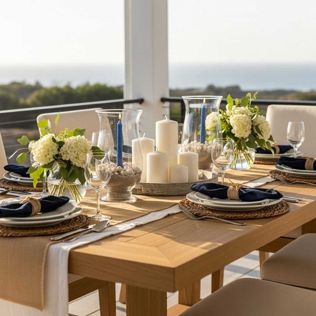 How to Style Coastal Candles on Your Dinner Table