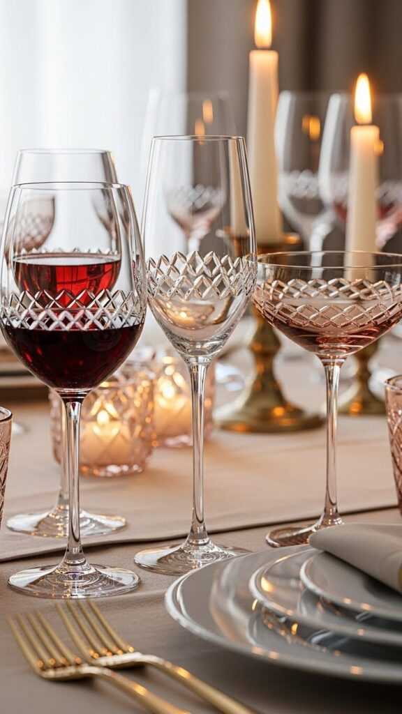 Incorporate Romantic Glassware For Extra Personality