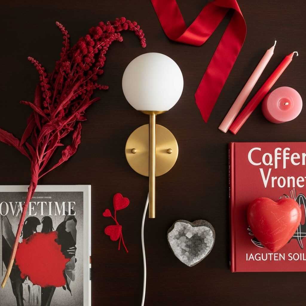 Matching Wall Sconces With Valentine’s Decor