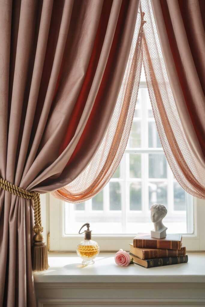 Styling Traditional Lace Curtains for Valentine Decor