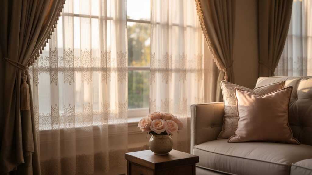 Traditional Lace Curtains for Romantic Valentine Decor