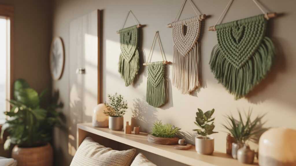 Boho Wall Hangings in St Patrick’s Day Green Tones