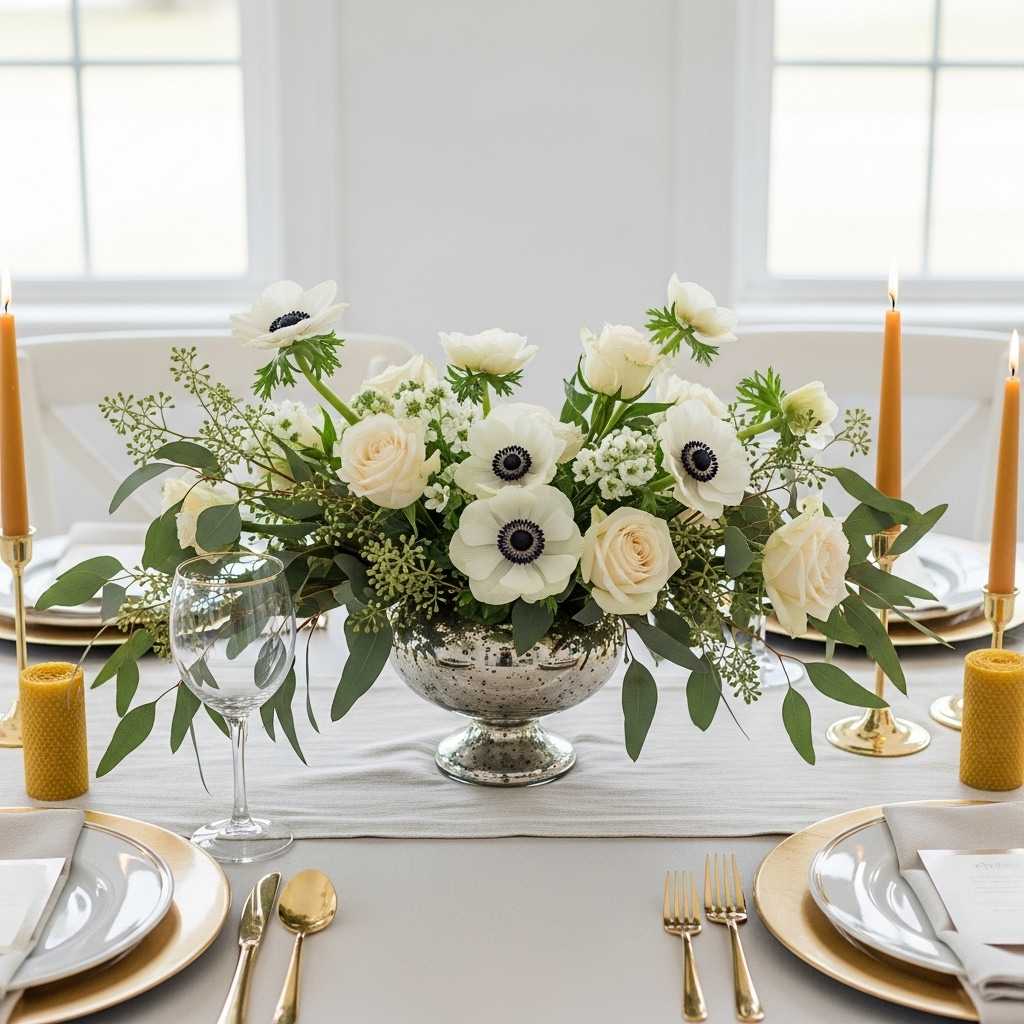 Centerpieces That Complement Gold Tableware