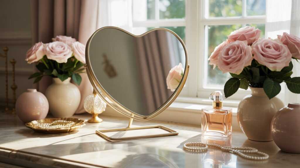 Chic Heart Shaped Mirrors for Valentine Vanity Decor