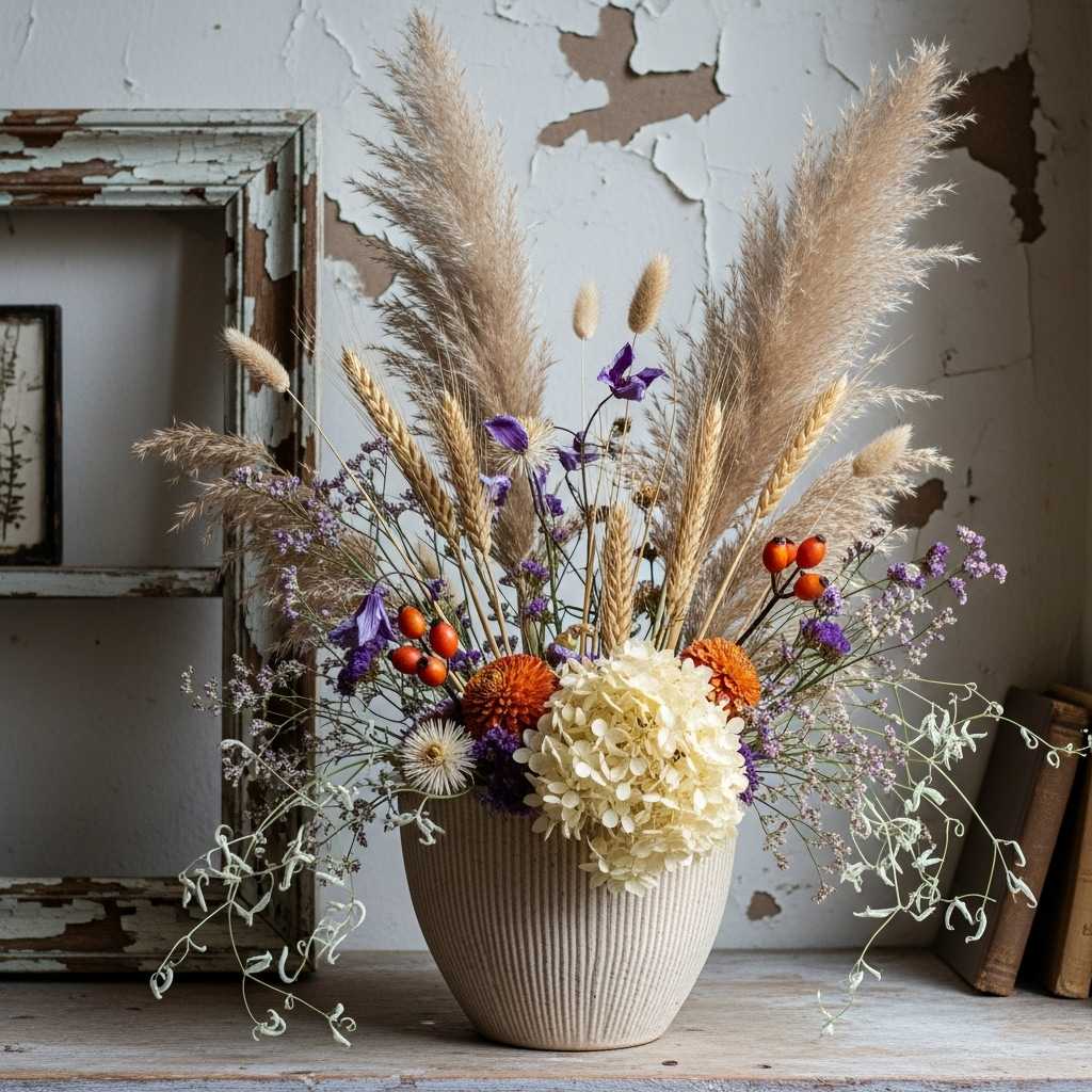 Dried Florals for a Relaxed and Long Lasting Look