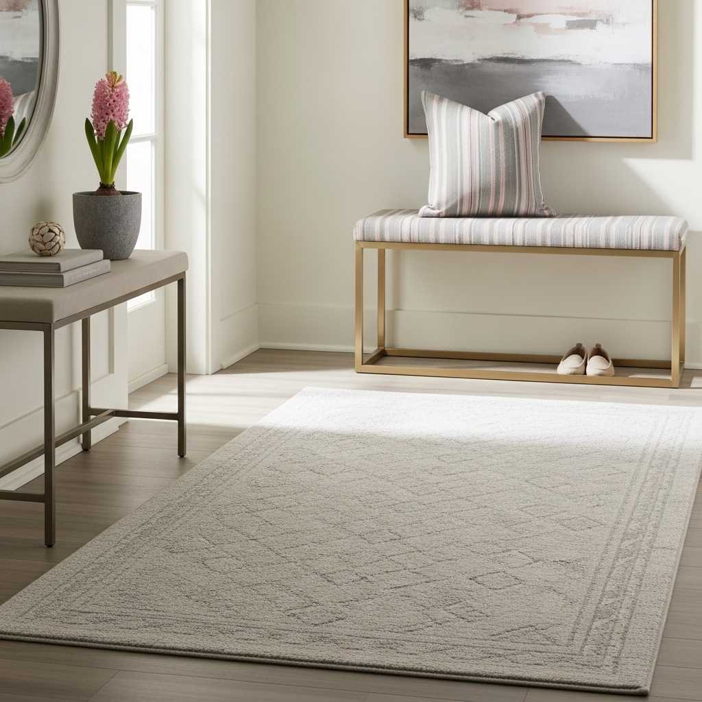 Matching Entryway Rugs with Spring Decor