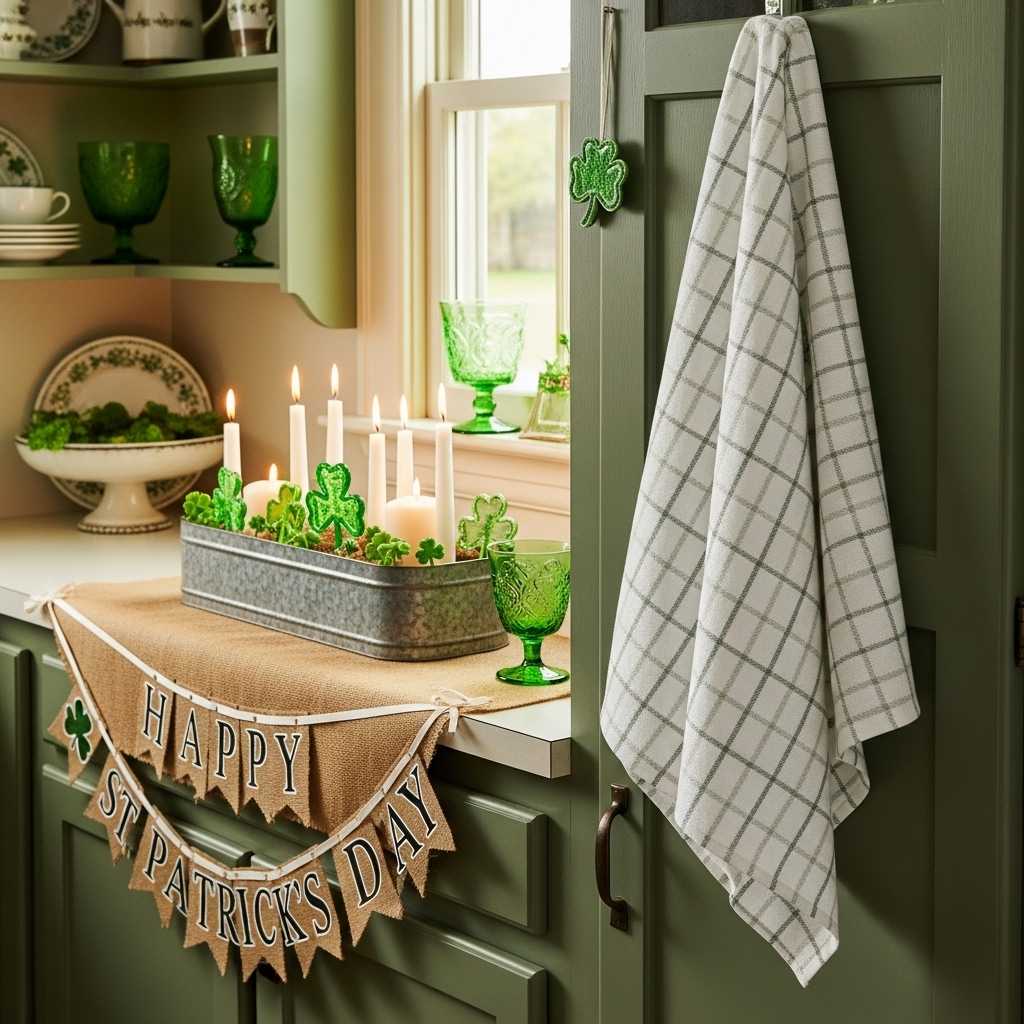 Mixing Farmhouse Towels With Other St. Patrick’s Day Decor