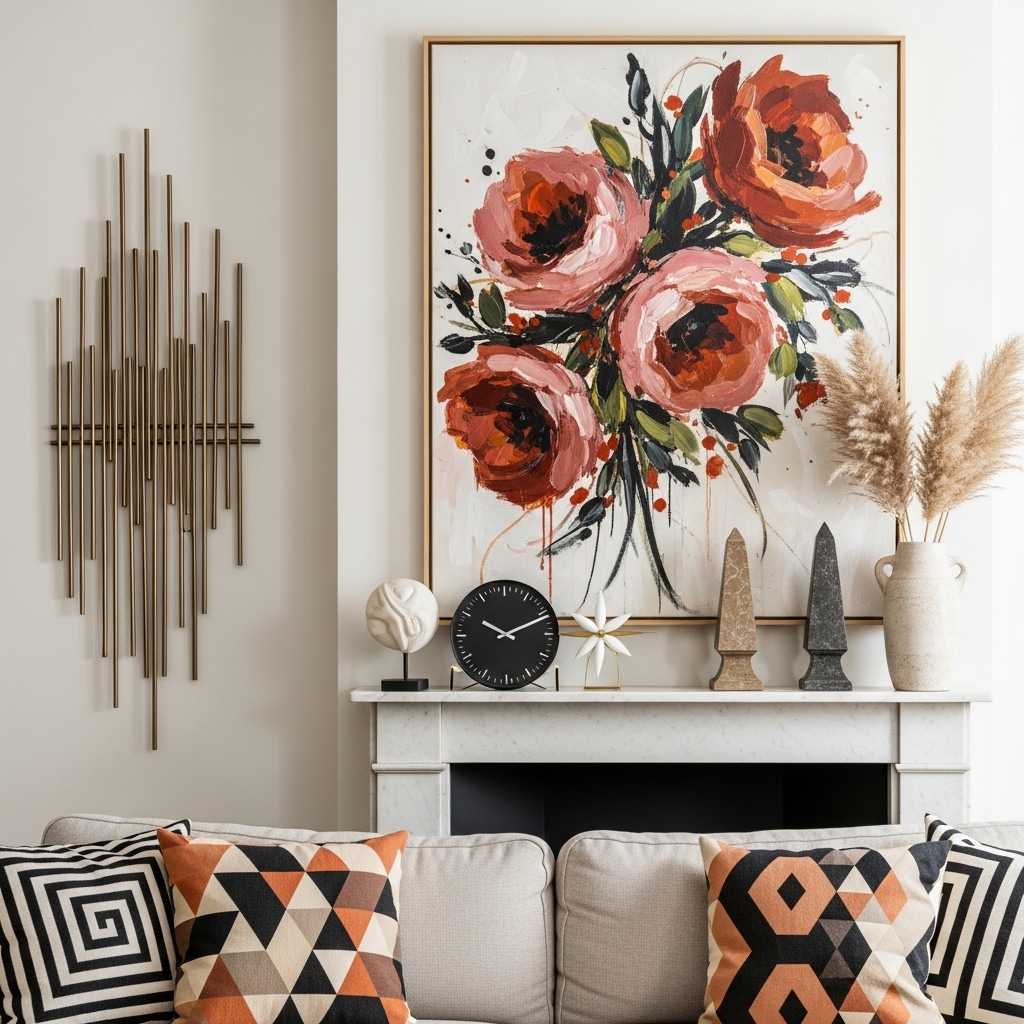 Mixing Floral Wall Art with Other Decor