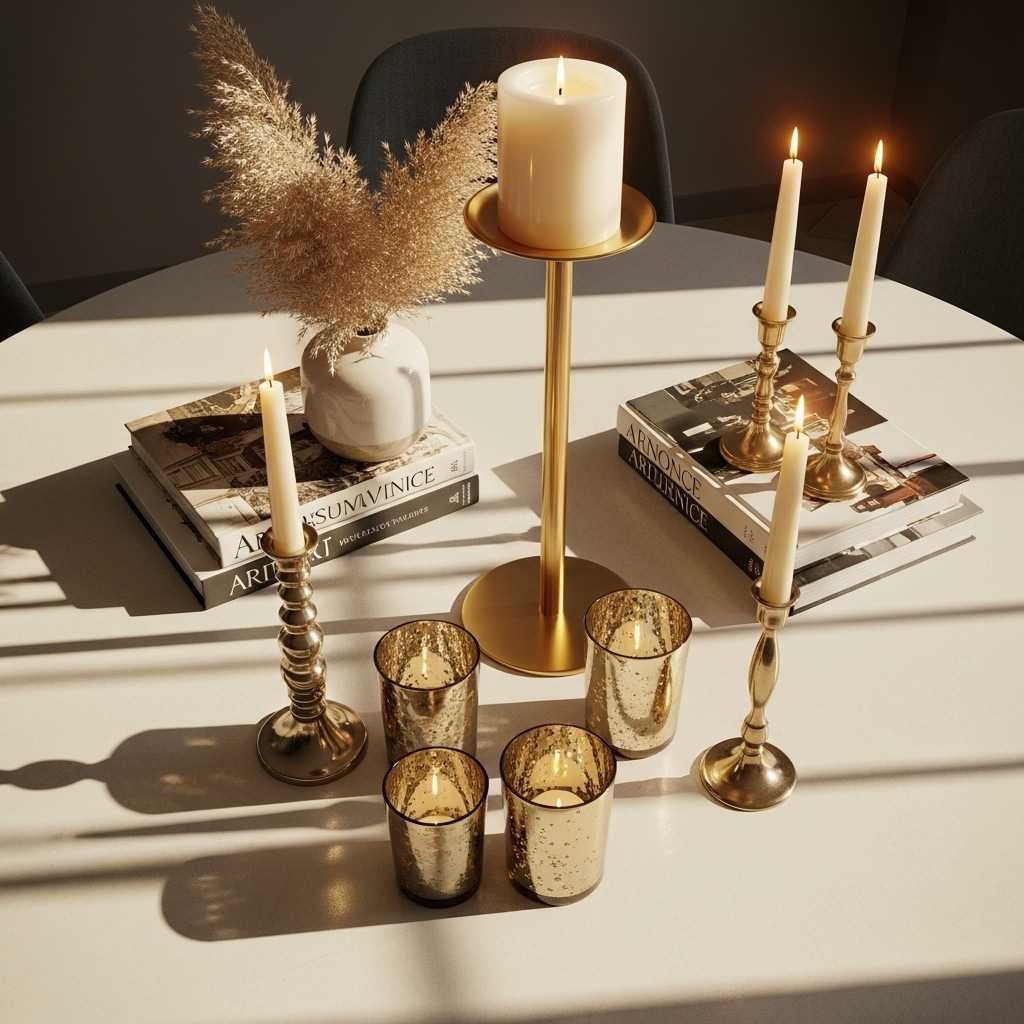 Mixing and Layering Gold Candleholders Like a Pro
